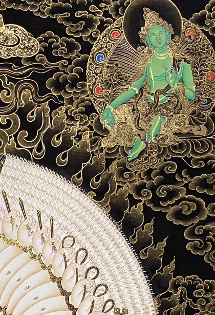 Dukkar thangka, detail: top-right corner
