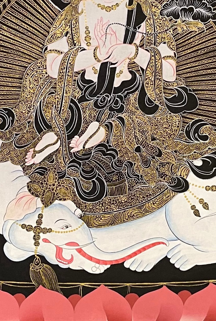 Samantabhadra Bodhisattva thangka, detail: centre