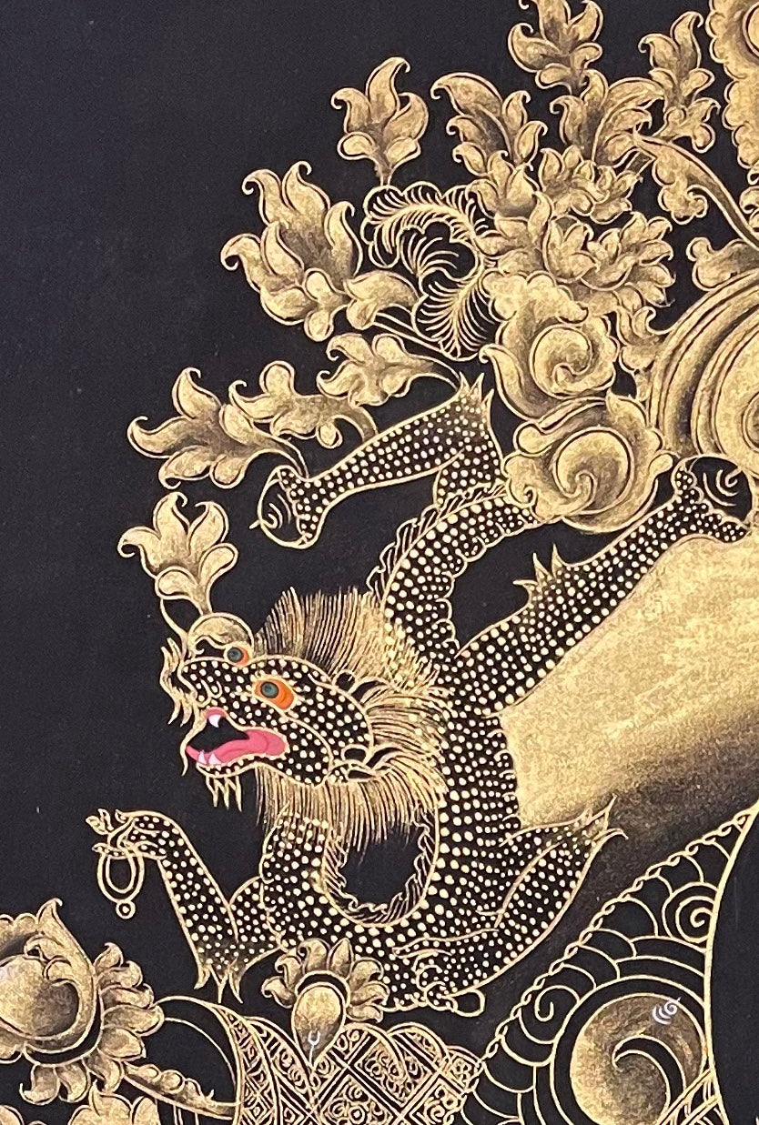 Padmasambhava thangka, detail: top-left corner