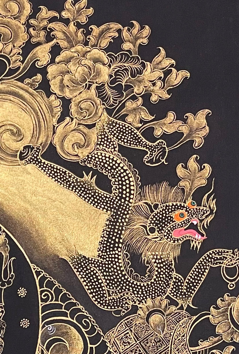 Padmasambhava thangka, detail: top-right corner