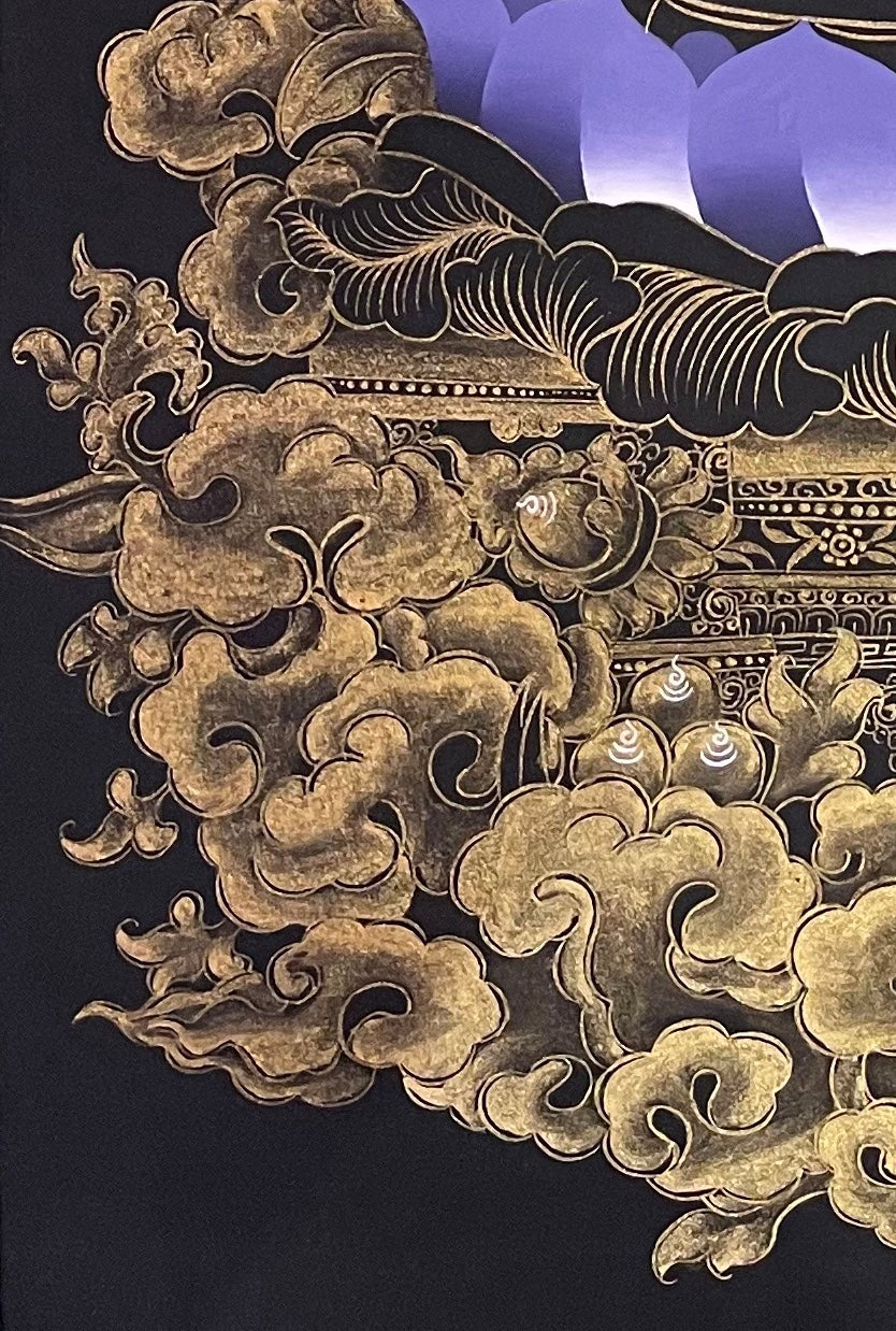Padmasambhava thangka, detail: bottom-left corner