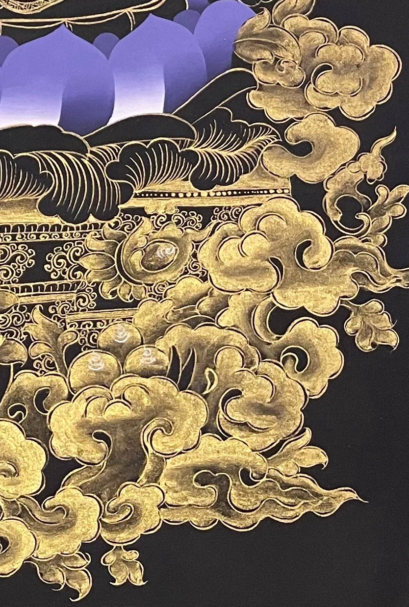 Padmasambhava thangka, detail: bottom-right corner