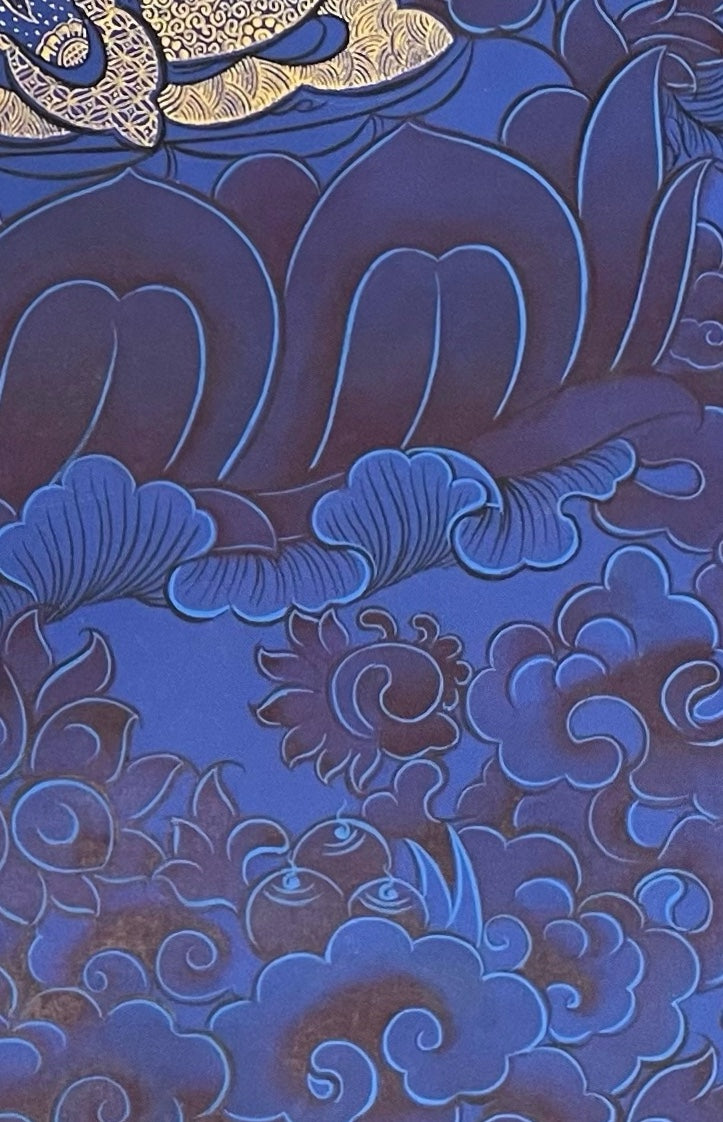 Mahasthamaprapta thangka, detail: bottom-right corner