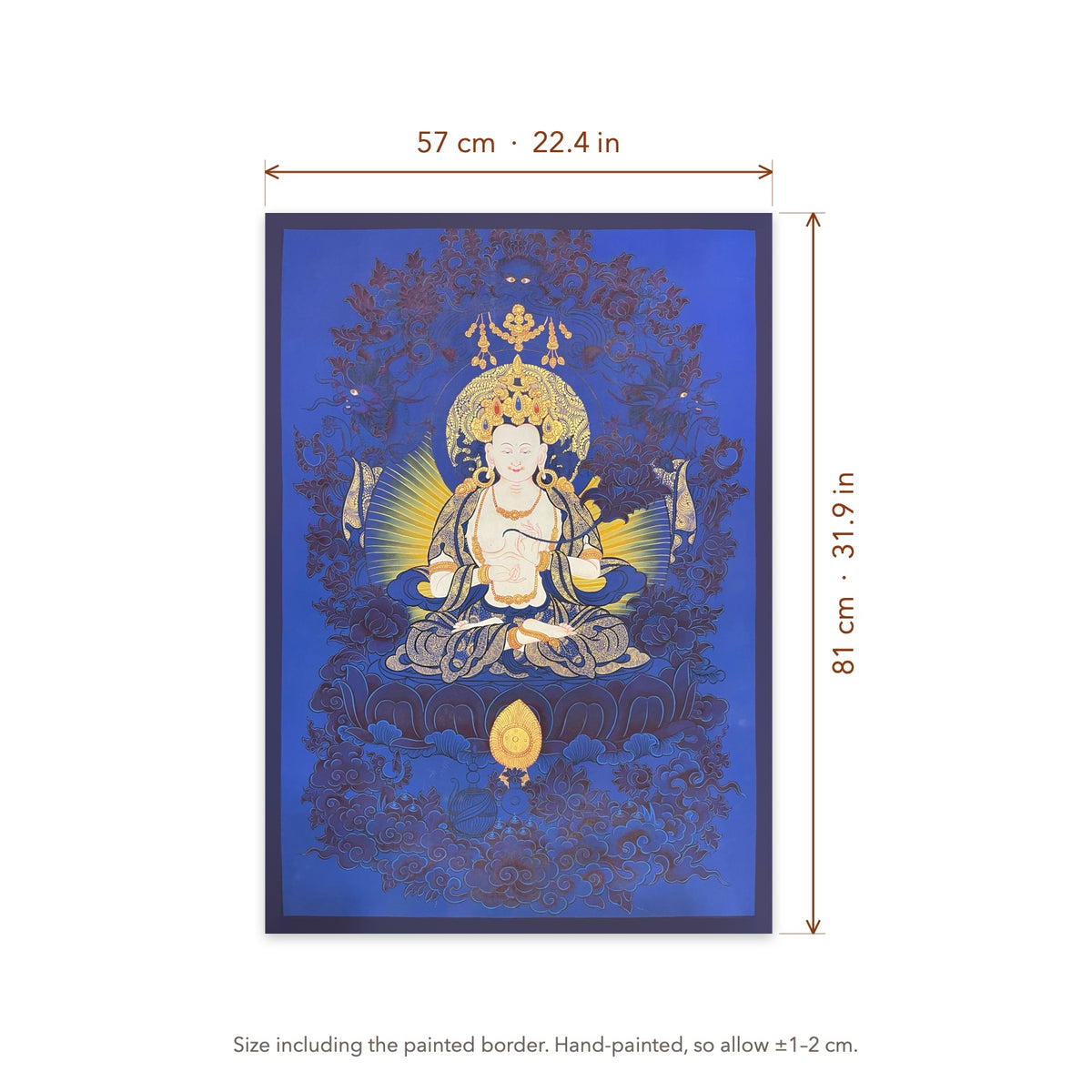 Size diagram: 57 × 81 cm (22.4 × 31.9 in), including the painted border