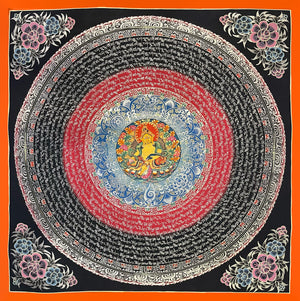Jambhala Mantra Mandala Thangka – 56×56 cm, Fine Grade · ET-6305
