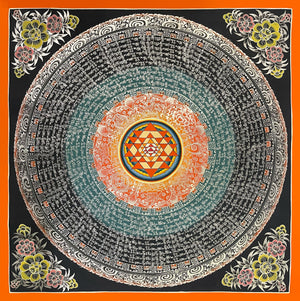 Sri Yantra Mandala Thangka – 56×56 cm, Fine Grade