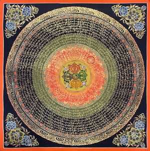 Mantra Mandala Thangka – 56×56 cm, Fine Grade · ET-6699