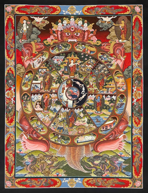 Wheel of Life Thangka – 47×60 cm, Master Grade · ET-P3605