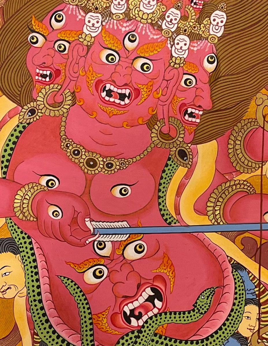 Rahula thangka, detail: centre