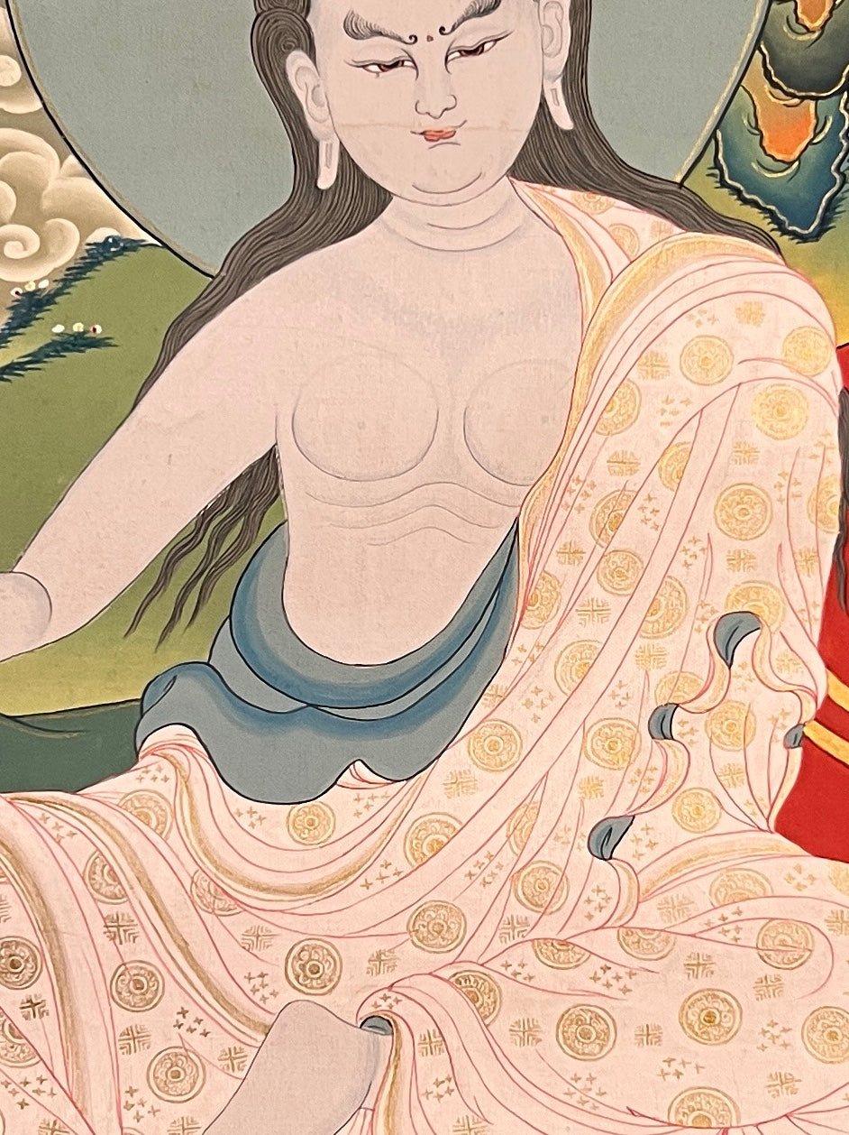 Milarepa thangka, detail: centre