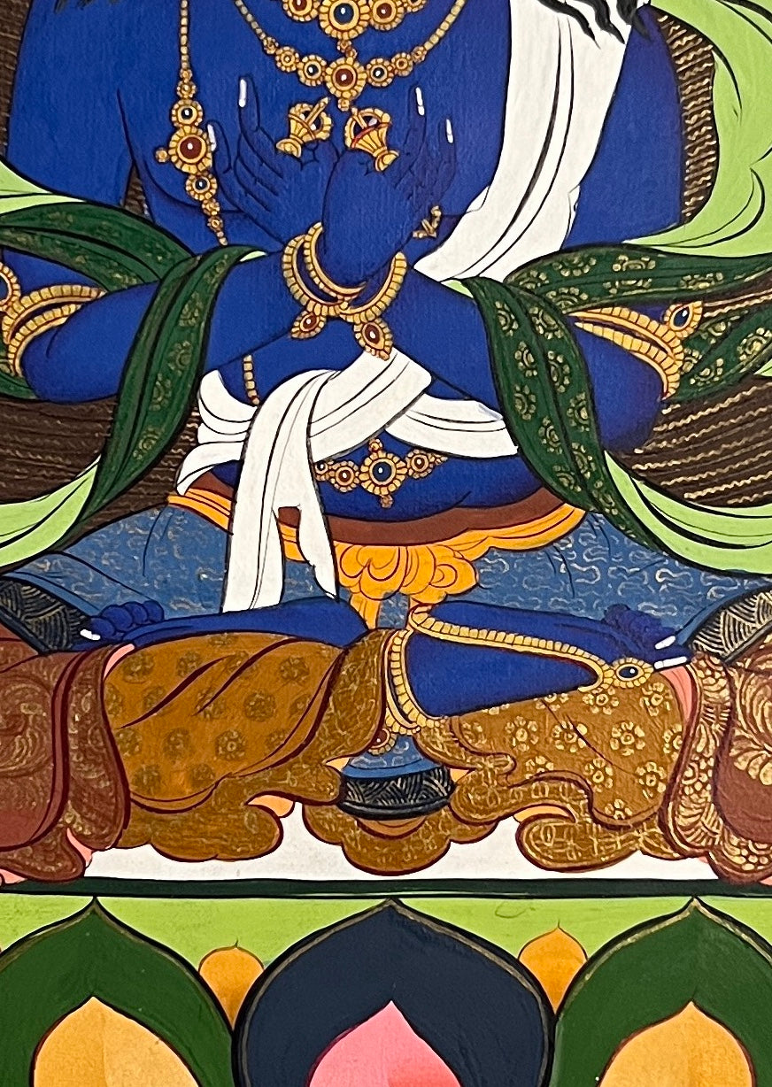 Vajradhara thangka, detail: centre