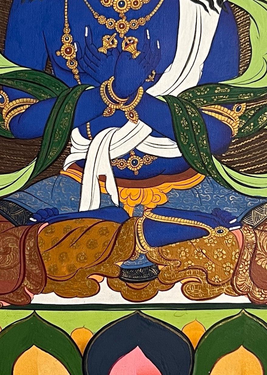 Vajradhara thangka, detail: centre