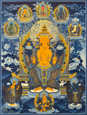 Maitreya Buddha Thangka – 58×76 cm, Master Grade