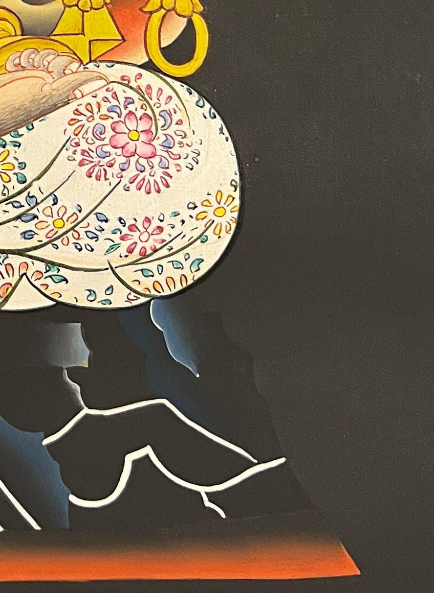 Acala thangka, detail: bottom-right corner