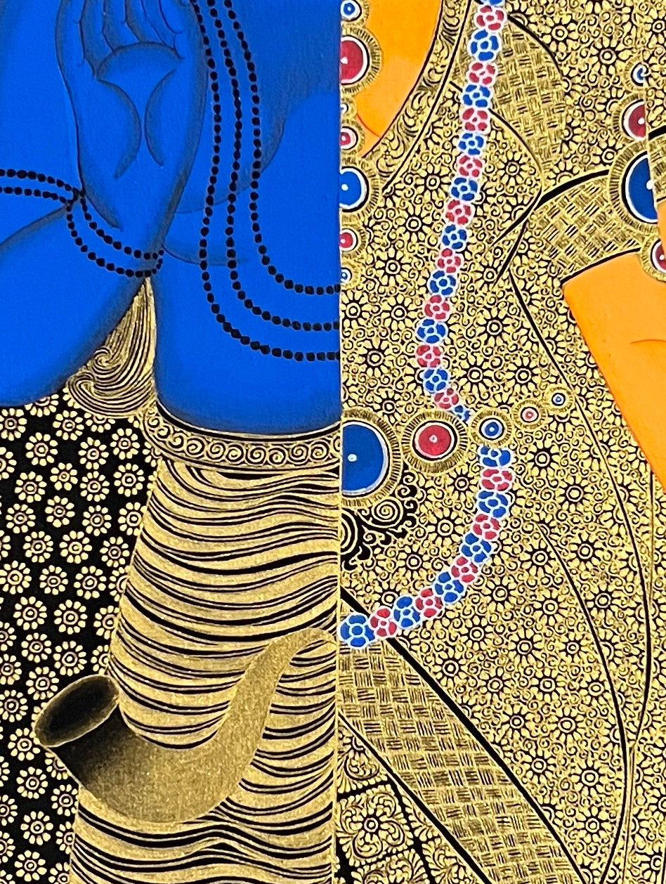 Shiva & Parvati thangka, detail: centre