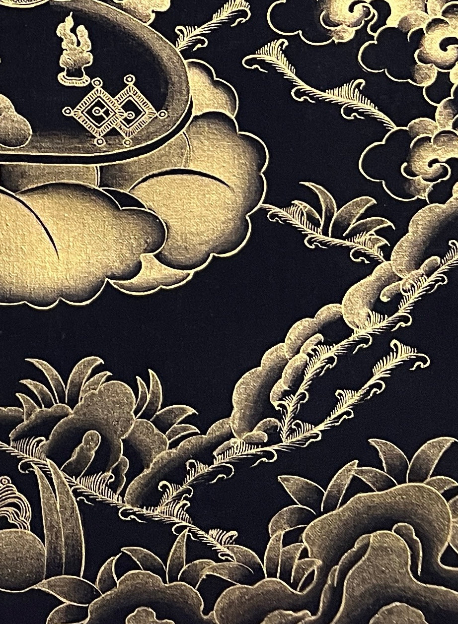 Ganesh thangka, detail: bottom-right corner