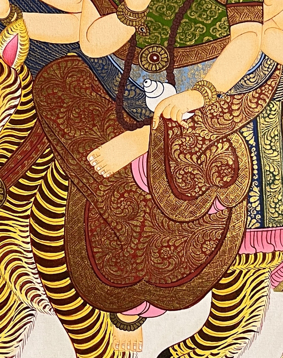 Durga thangka, detail: centre