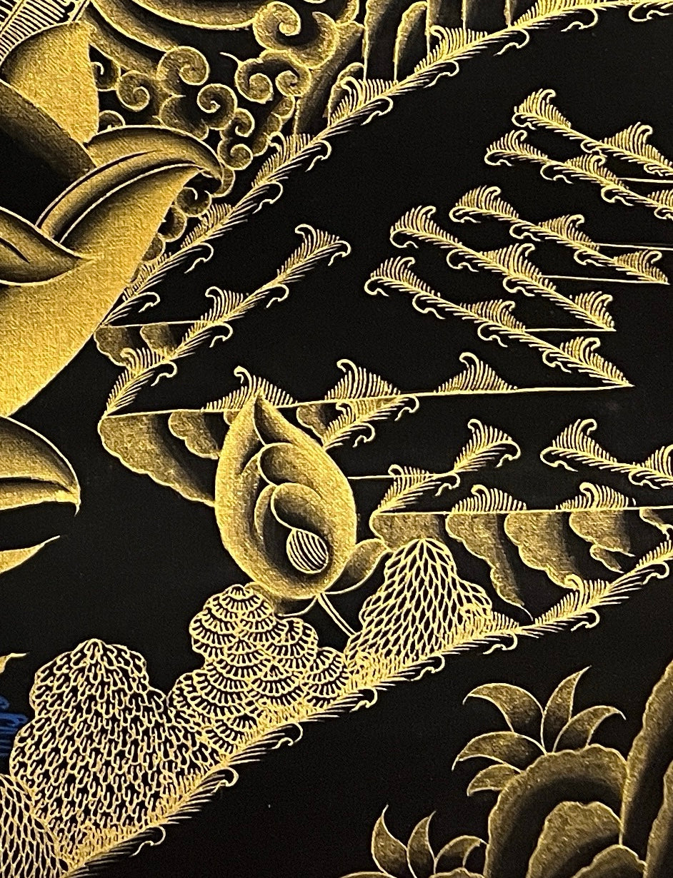 Ganesh thangka, detail: bottom-right corner