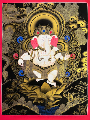 Ganesh Thangka – 45×60 cm, Fine Grade