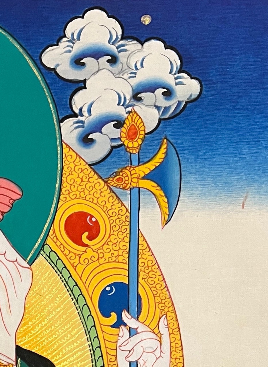 Ganesh thangka, detail: top-right corner