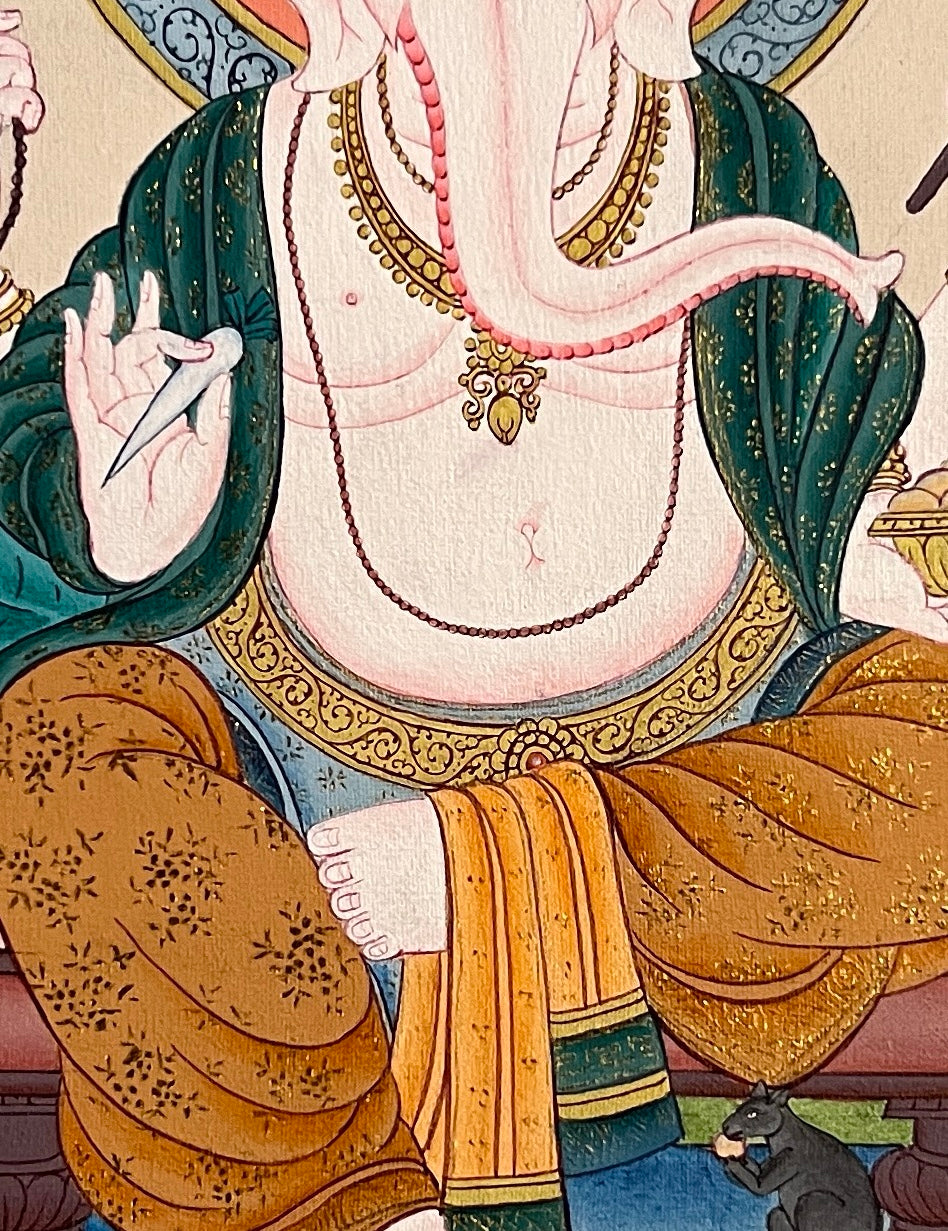 Ganesh thangka, detail: centre