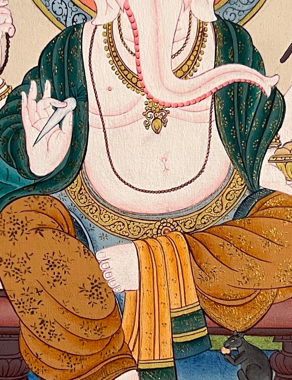 Ganesh thangka, detail: centre