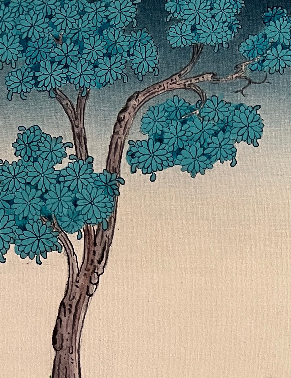 Ganesh thangka, detail: top-left corner