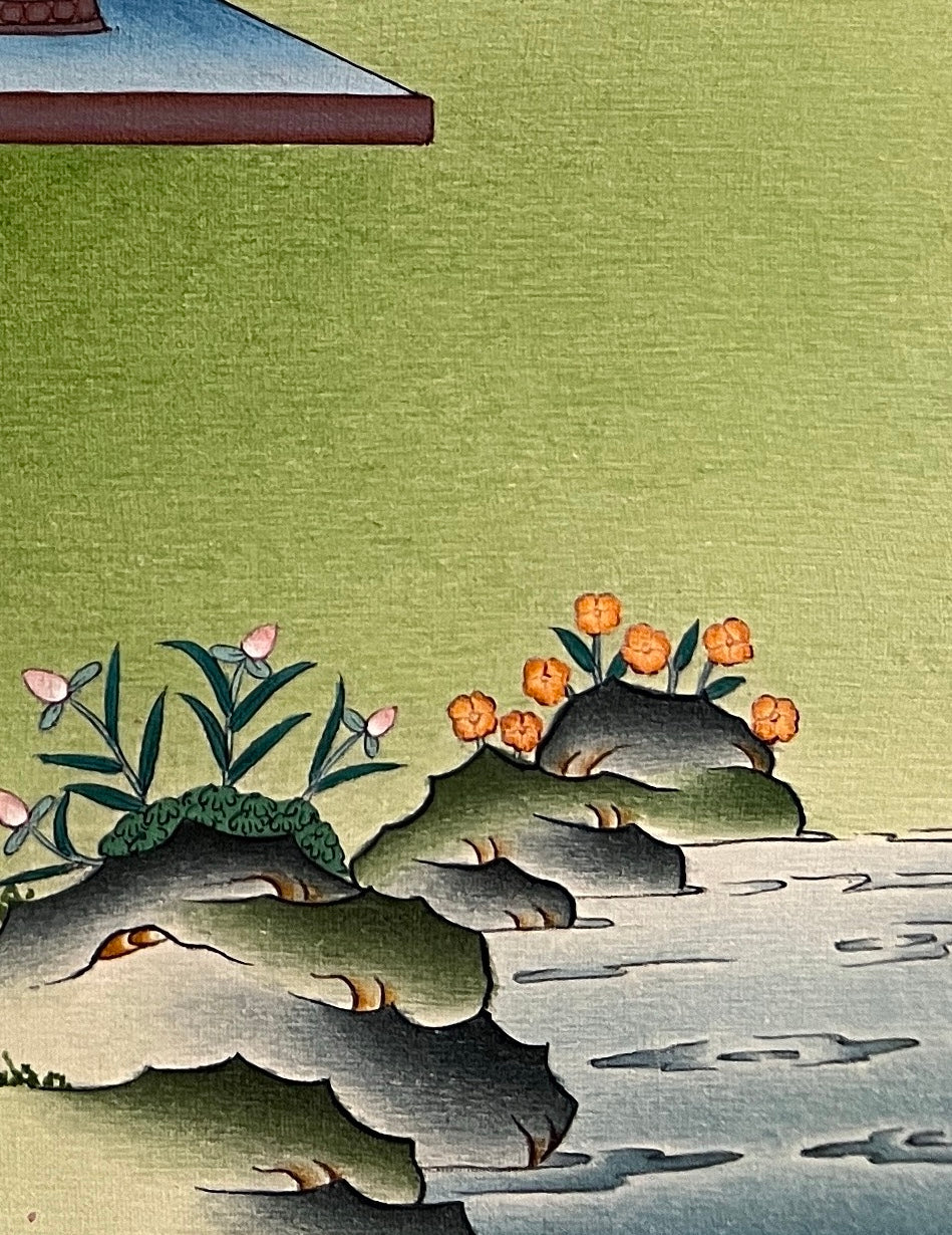 Ganesh thangka, detail: bottom-right corner