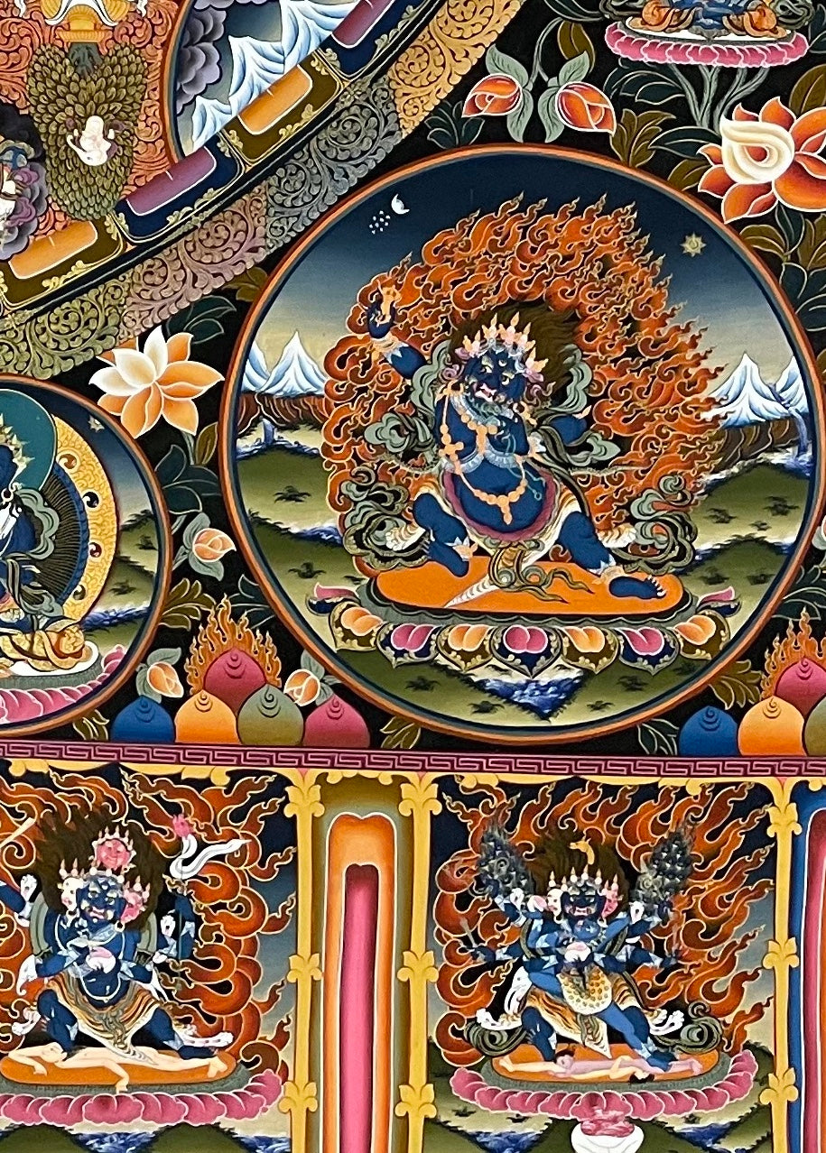 Lokeshwor Mandala thangka, detail: bottom-right corner