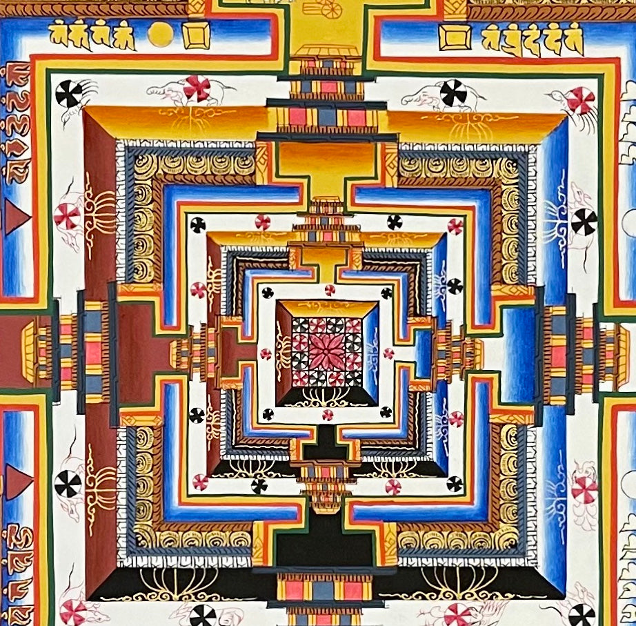 Kalachakra Mandala thangka, detail: centre