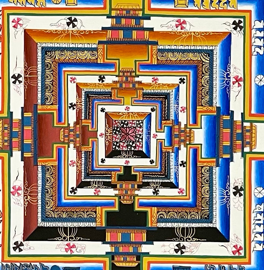 Kalachakra Mandala thangka, detail: centre