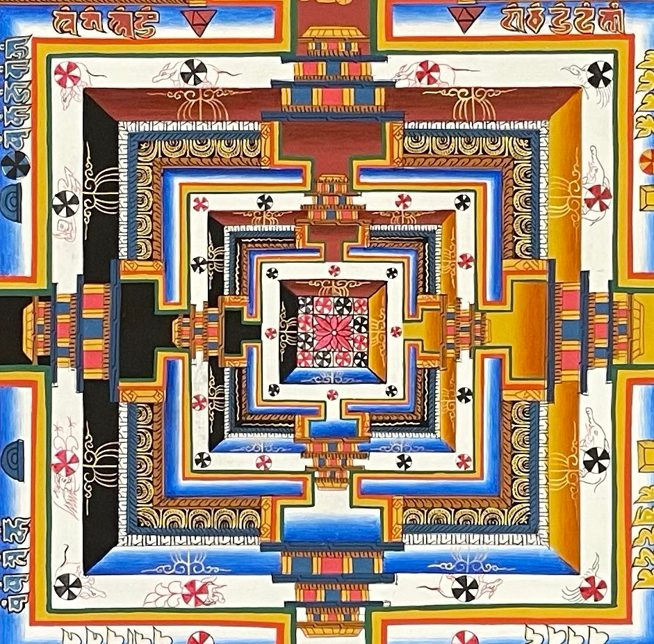 Kalachakra Mandala thangka, detail: centre