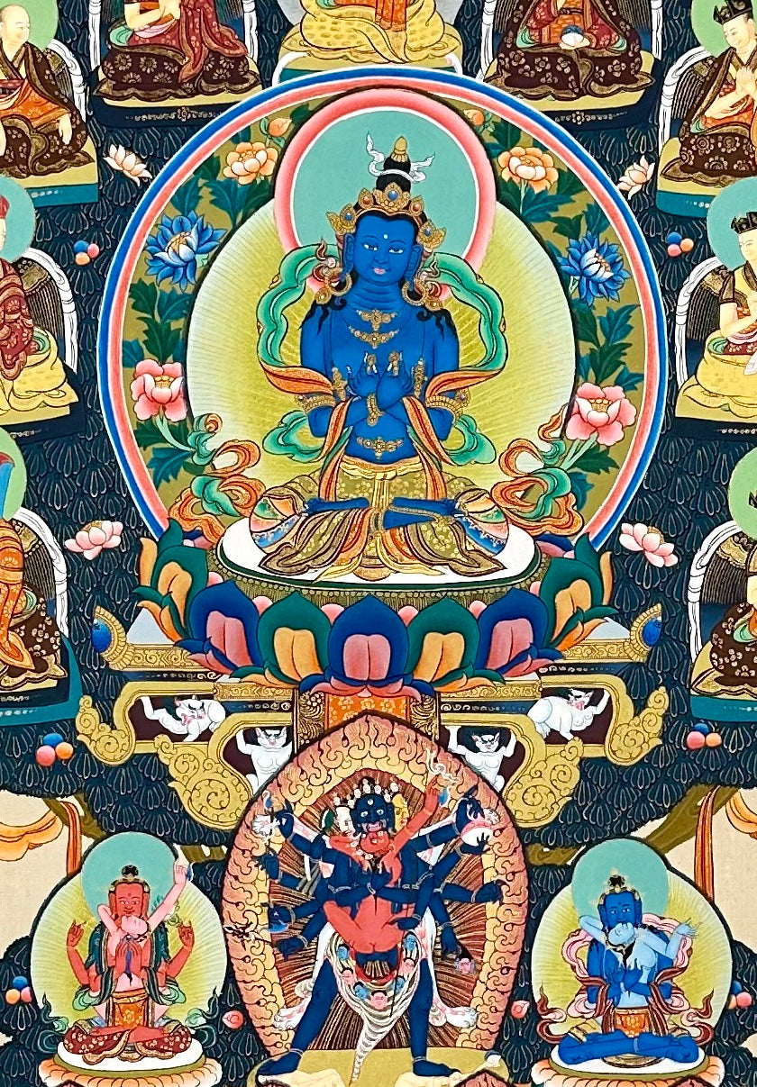 Refuge Tree with Vajradhara thangka, detail: centre