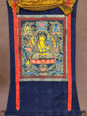 Manjushri Thangka in Silk Brocade – 45×60 cm, Classic Grade