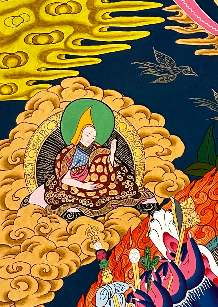 Yamantaka thangka, detail: top-left corner