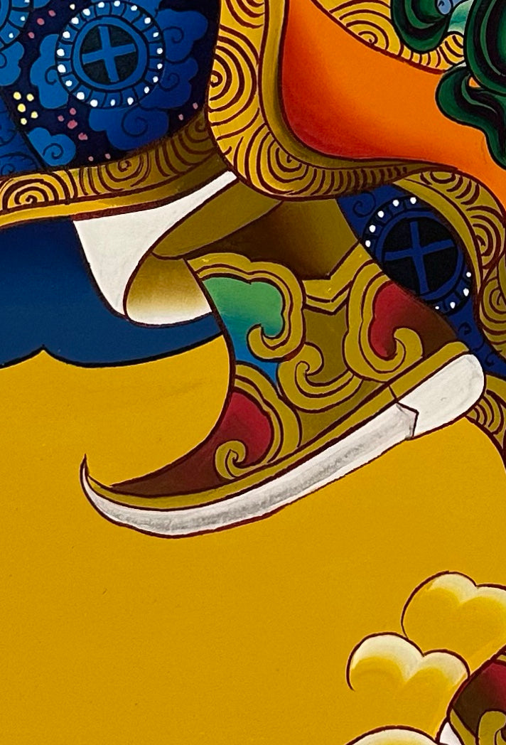 Padmasambhava thangka, detail: bottom-left corner
