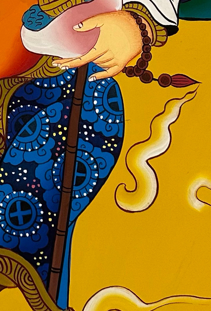 Padmasambhava thangka, detail: bottom-right corner