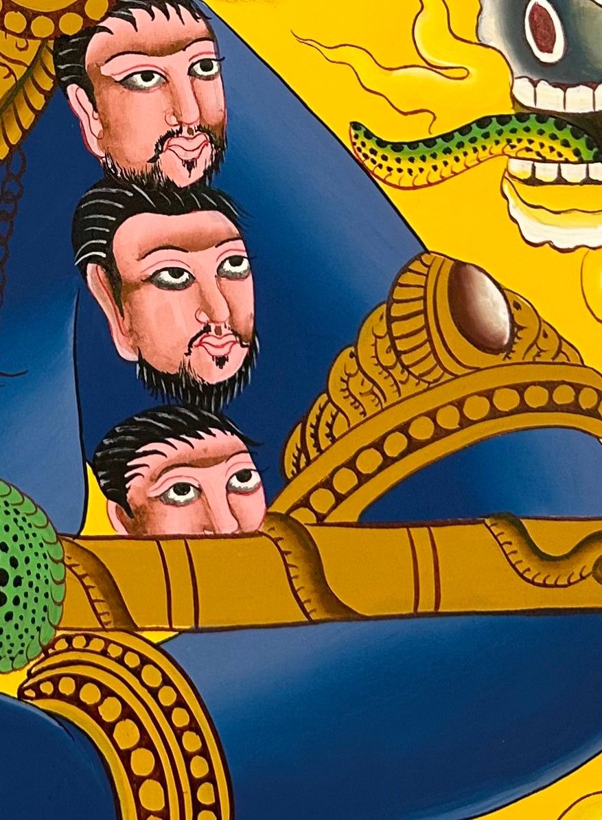 Mahakala thangka, detail: bottom-right corner