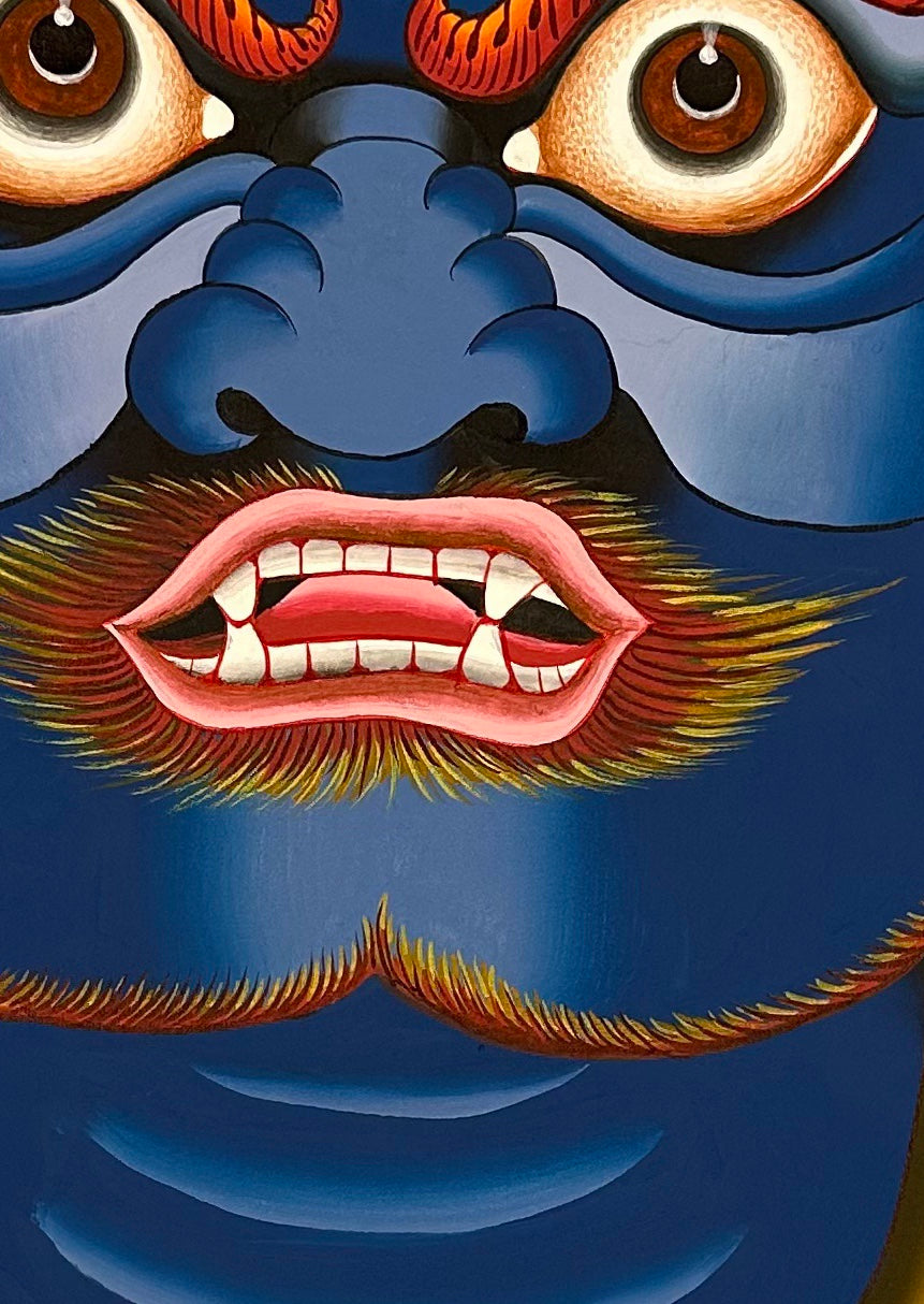 Mahakala thangka, detail: bottom-left corner