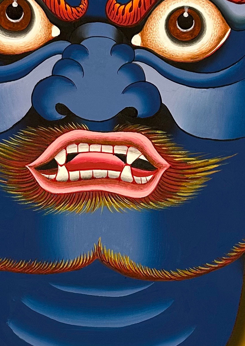 Mahakala thangka, detail: bottom-right corner