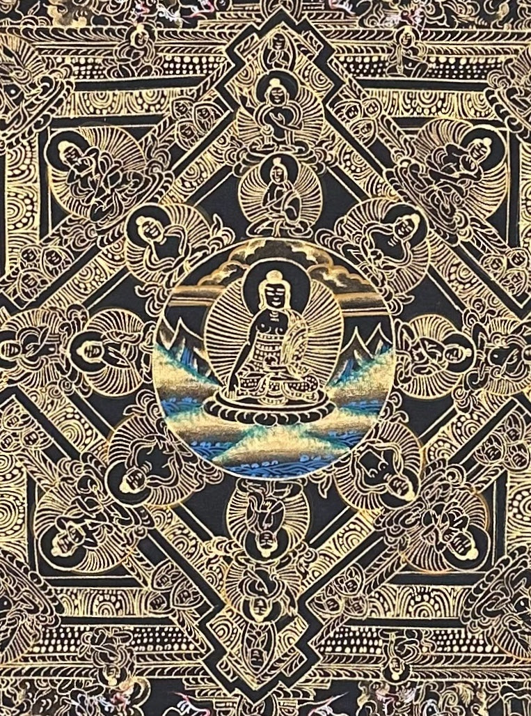 Buddha Mandala thangka, detail: centre