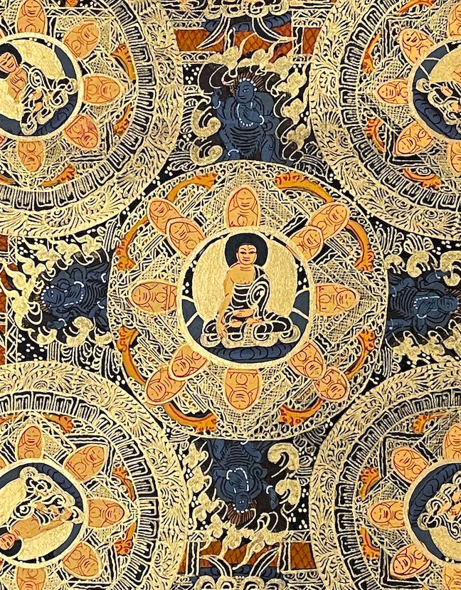 Buddha Mandala thangka, detail: centre
