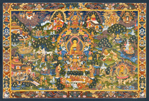 Buddha Life Story Thangka – 104×72 cm, Collector Grade