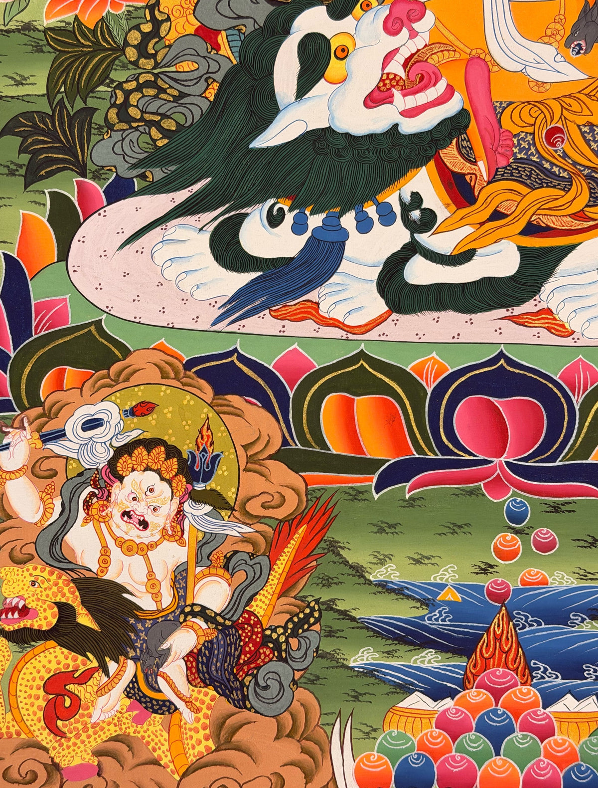 Vaishravana thangka, close-up photo 1 of 5