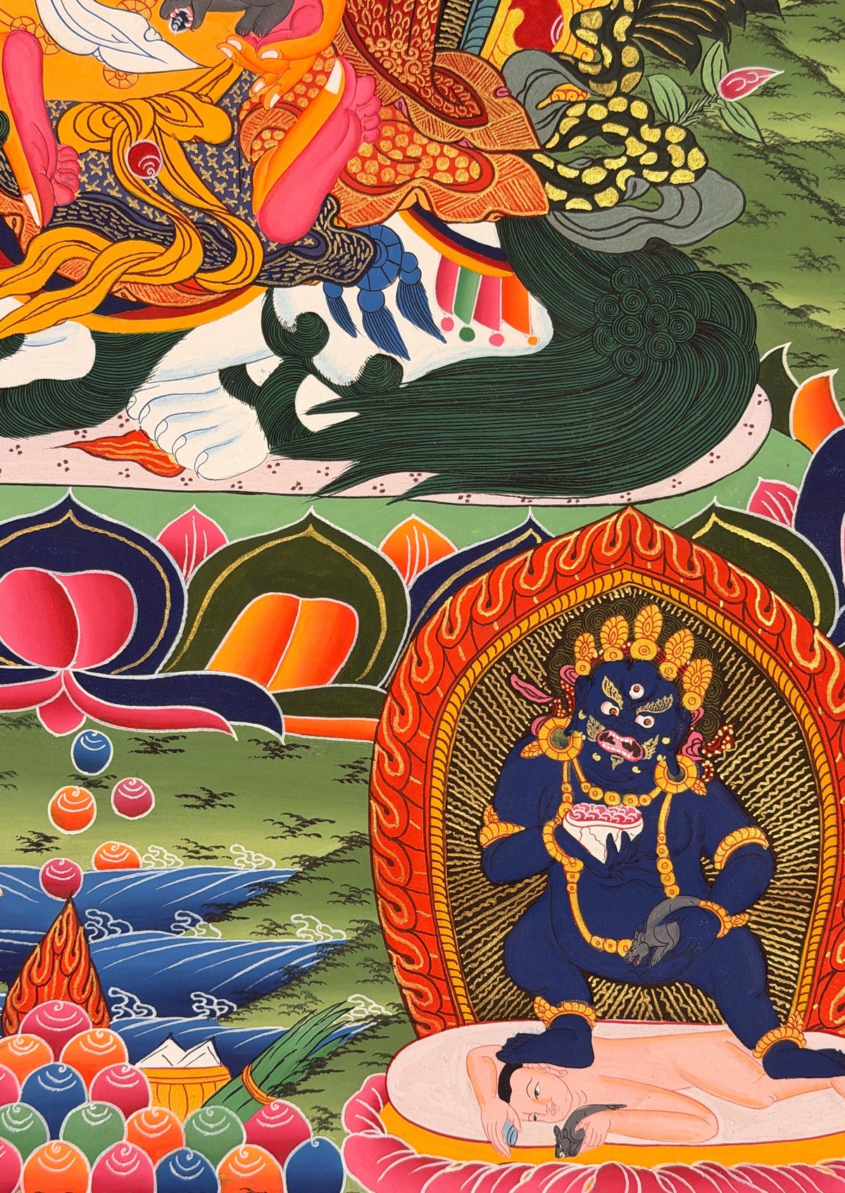 Vaishravana thangka, close-up photo 2 of 5