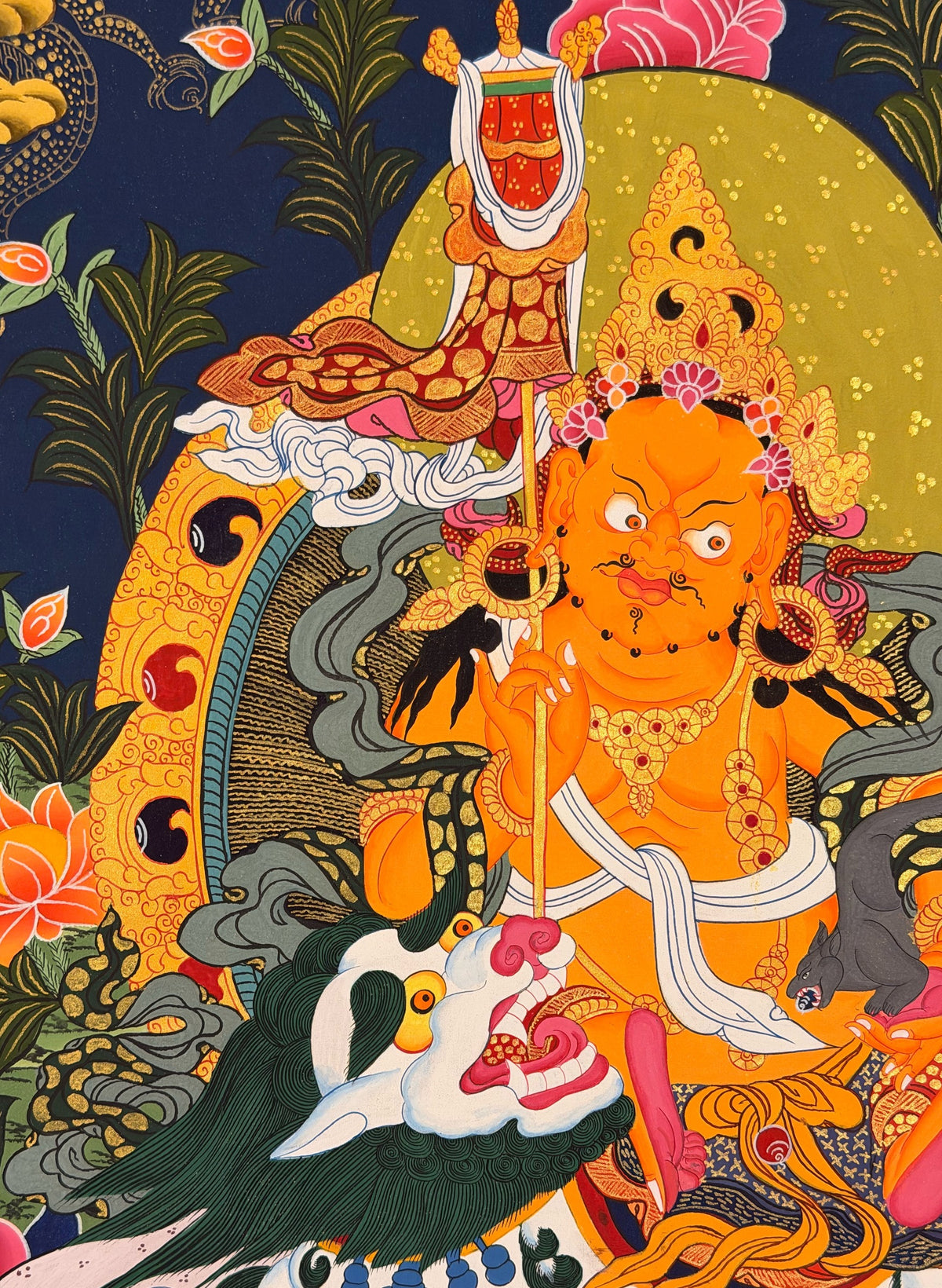 Vaishravana thangka, close-up photo 3 of 5