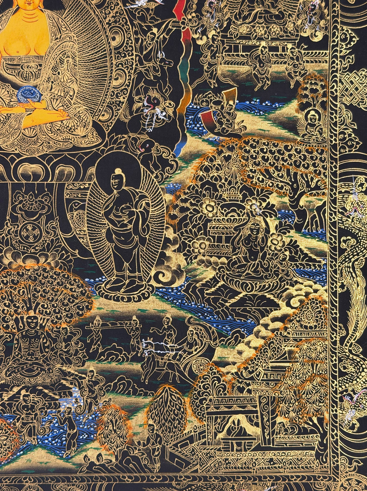 Buddha Life Story thangka, close-up photo 2 of 5