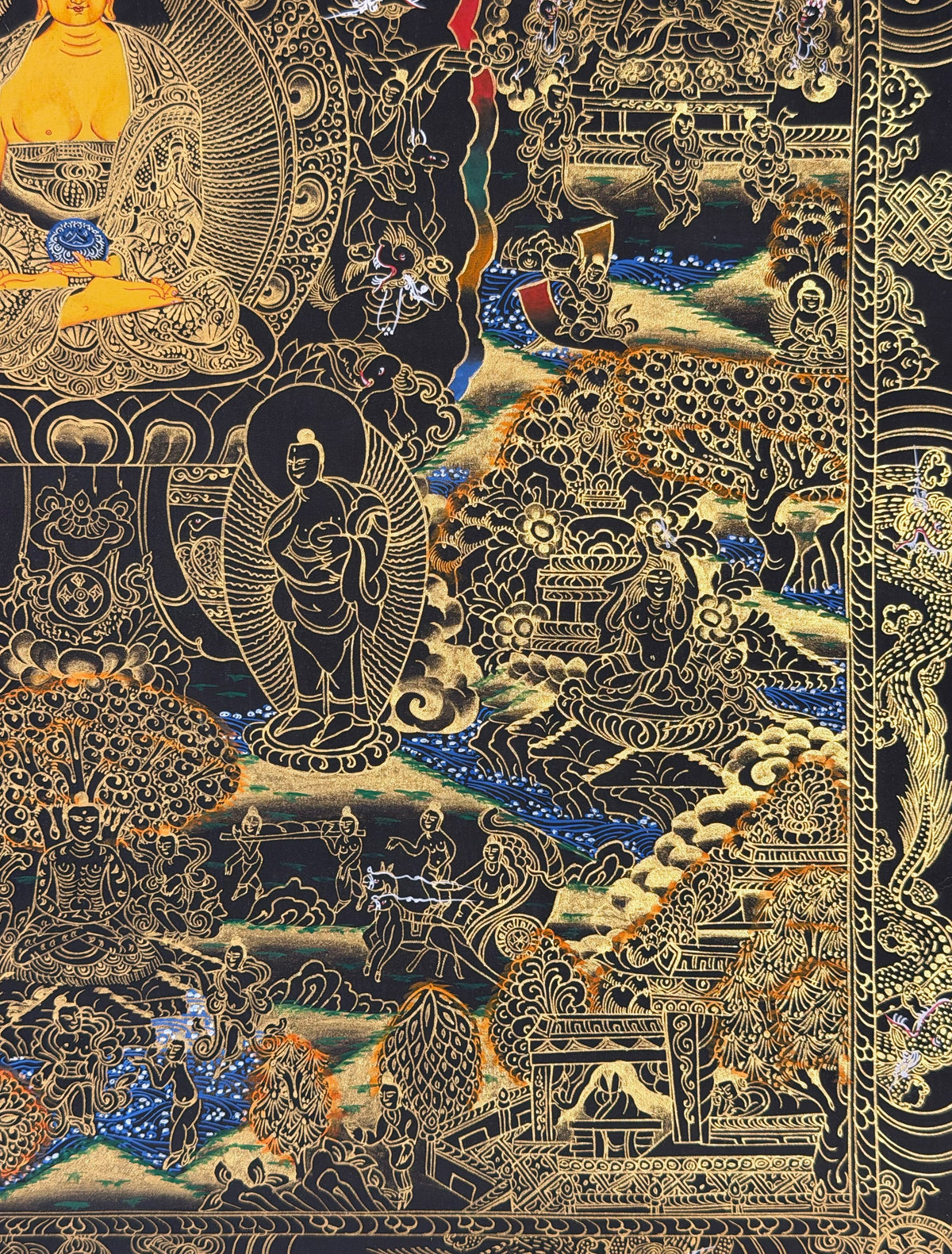 Buddha Life Story thangka, close-up photo 2 of 5