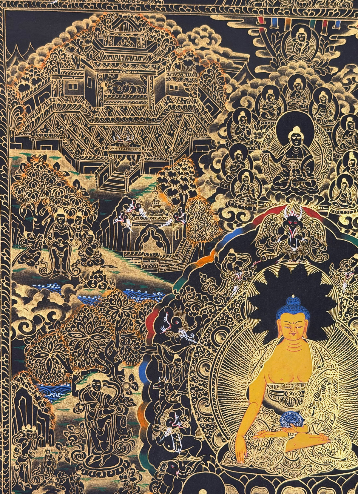 Buddha Life Story thangka, close-up photo 3 of 5