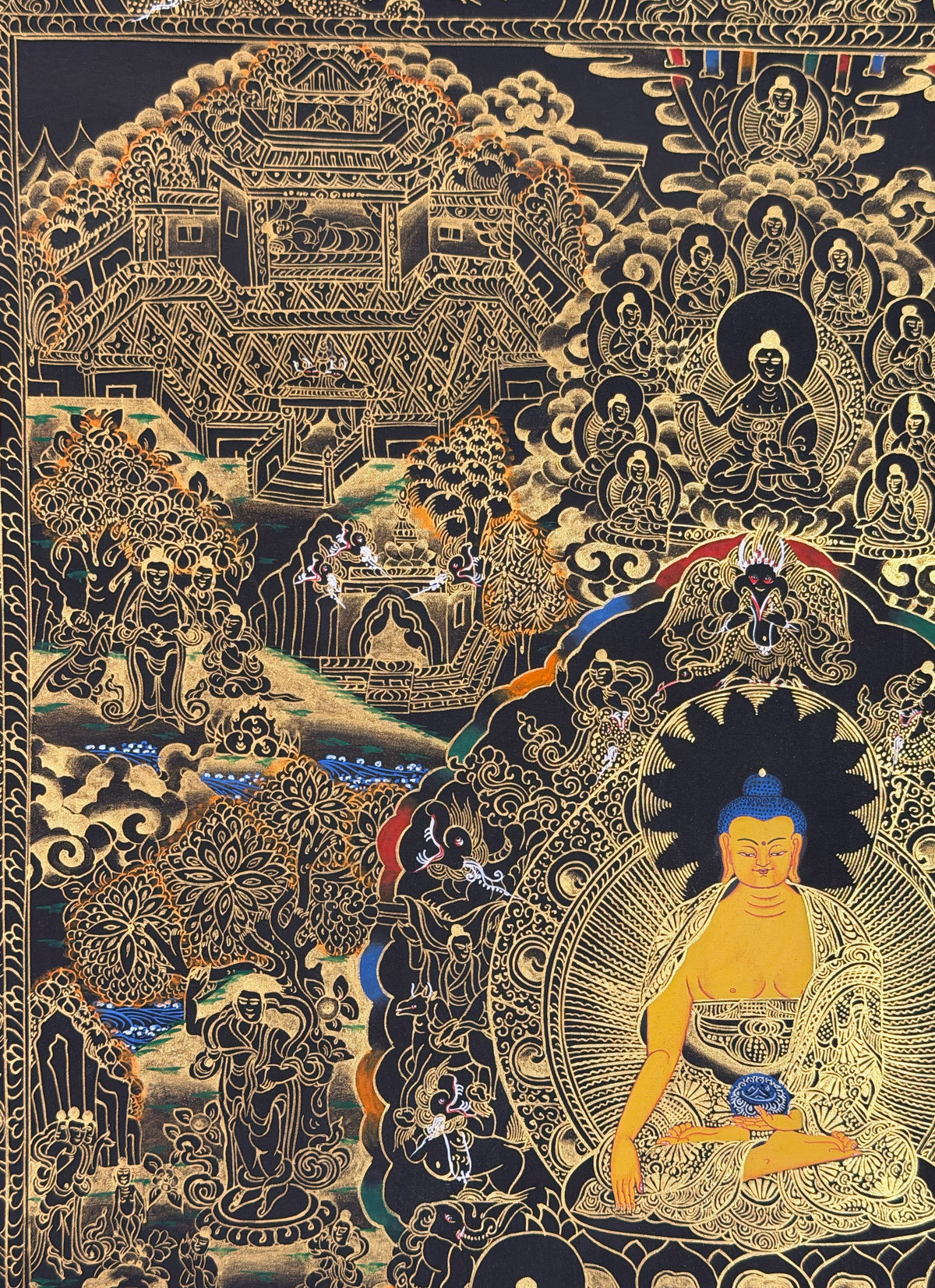 Buddha Life Story thangka, close-up photo 3 of 5